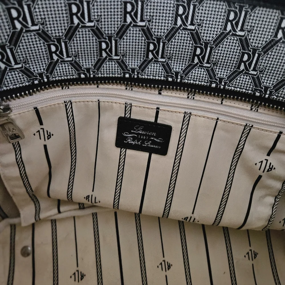 Ralph Lauren Signature Monogram Black and White Tote - Picture 9 of 10